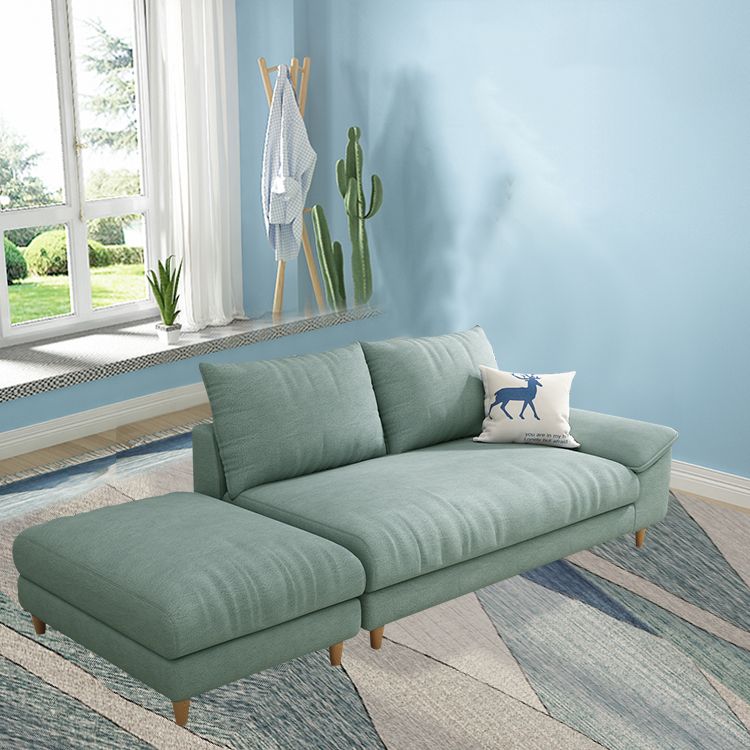 Modern Faux Leather and Linen Chaise Lounge Solid Color Chaise Lounge