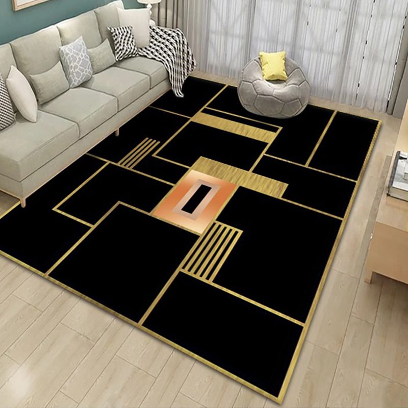 Checkerboard Rug Geometric Indoor Rug Non-Slip Backing Rug for Living Room