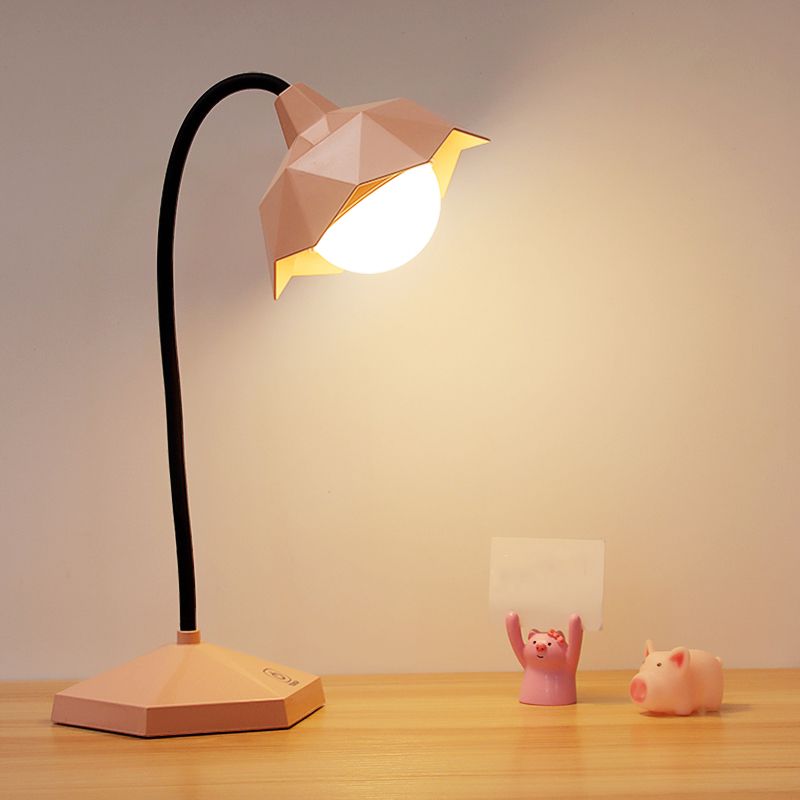 Tavola della camera da letto floreale luce in plastica in plastica lampada a LEAD LEAD con braccio flessibile