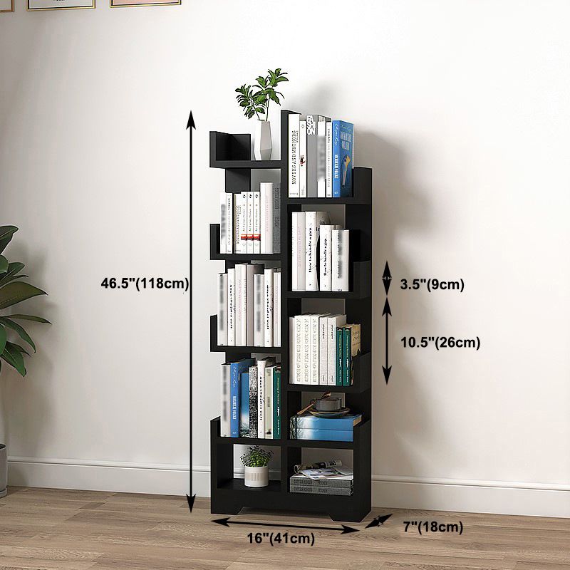 Scandinavian Manufactured Wood Geometric Bookshelf Vertical Open Bookshelf