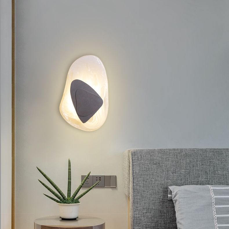 Illuminazione a parete di vetro contemporanea a 1 luce geometrica di sconde per soggiorno