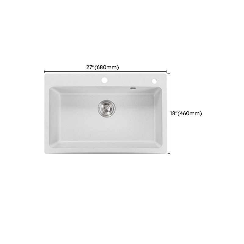 Single Bowl Kitchen Sink Modern Quartz Kitchen Sink with Drain Assembly