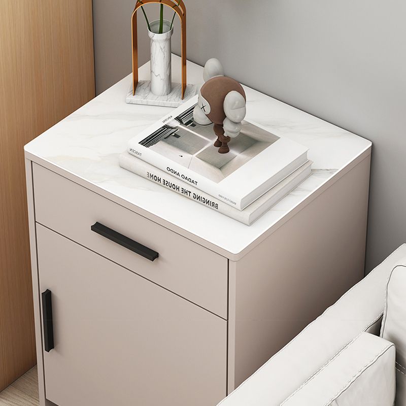 Modern Stone Top Accent Cabinet with Drawer Storage Cabinet 18.9" Long