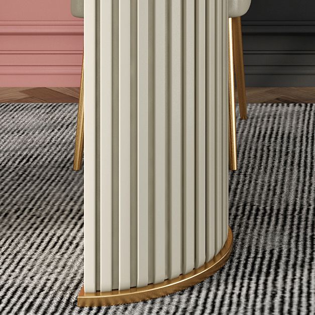 Zeitgenössischer Freiform Esstisch Sintered Steintisch mit doppelter Sockelbasis