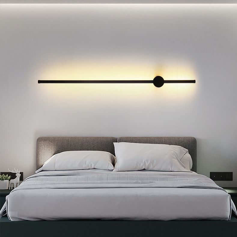 Modern Minimalist Style Linear Wall Mounted Light Fixture Metal Wall Sconces for Living Room