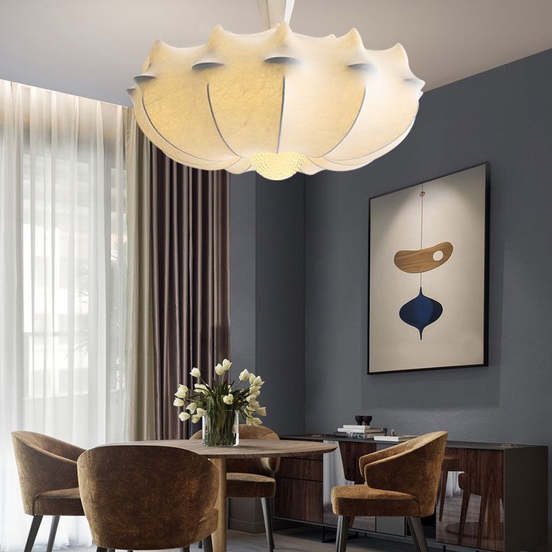 Stretch Silk Fabric Lantern Shade Pendant Light Style moderne MODERNE 3 LIGHTS ÉCLAIRAGE SUSPENSION POUR RABLÈME