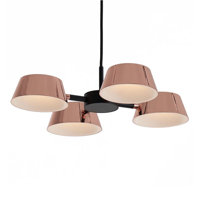 Postmodern Style Bowl Shape Chandelier Light Fixture Metal Rose Gold Pendant Light