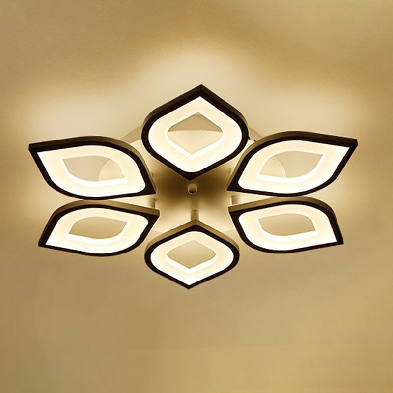 Floral Ceiling Light Fixture Nordic Style LED Close to Ceiling Lamp with Acrylic Shade