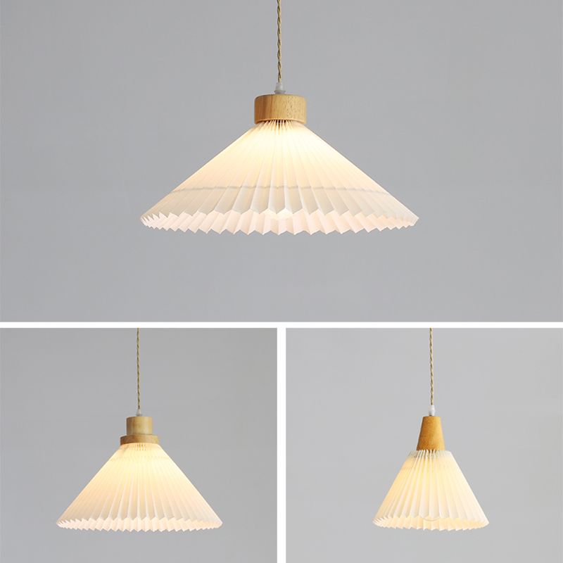 Wood Tapered Suspension Pendant Light Nordic Style Wooden Pendant Lighting Fixture