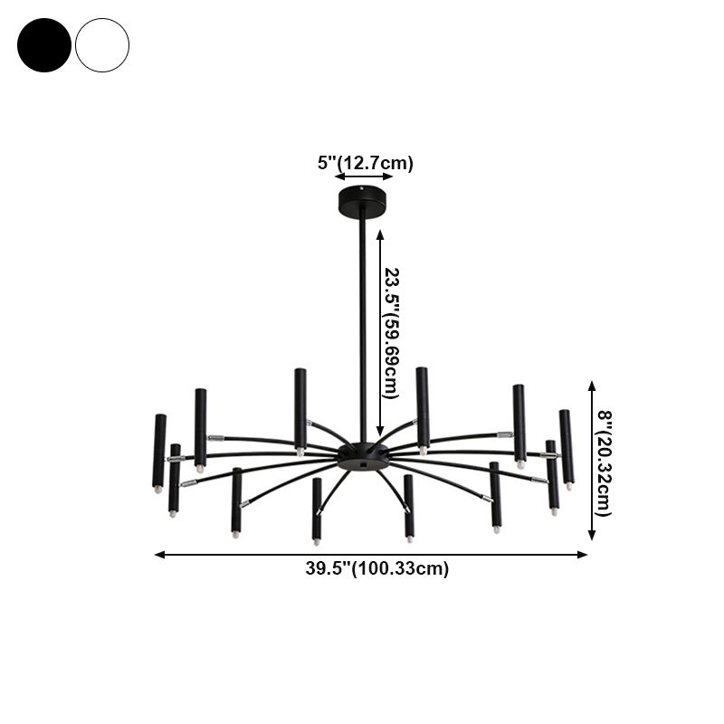 Linear Chandelier Light Fixtures Modern Multi-Head Suspension Pendant Lamps for Living Room
