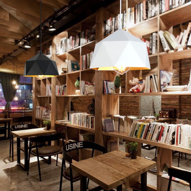 1 lampe à pendentif diamant léger nordique de style minimaliste en métal lampe suspendue