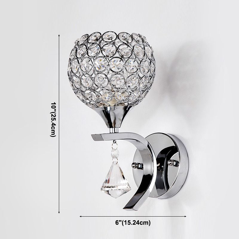 Modern Creative Crystal Disponce Light 1 Light Ball Wall Donce para el dormitorio del hotel y la cama