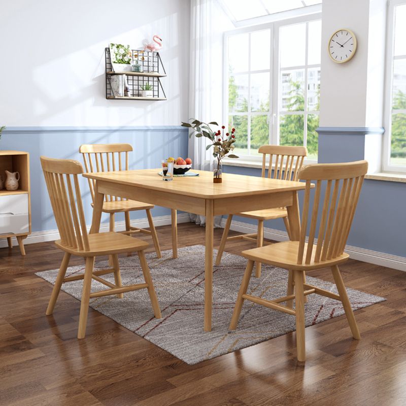 Rubberwood Dining Table Modern Rectangle Dining Table for Kitchen