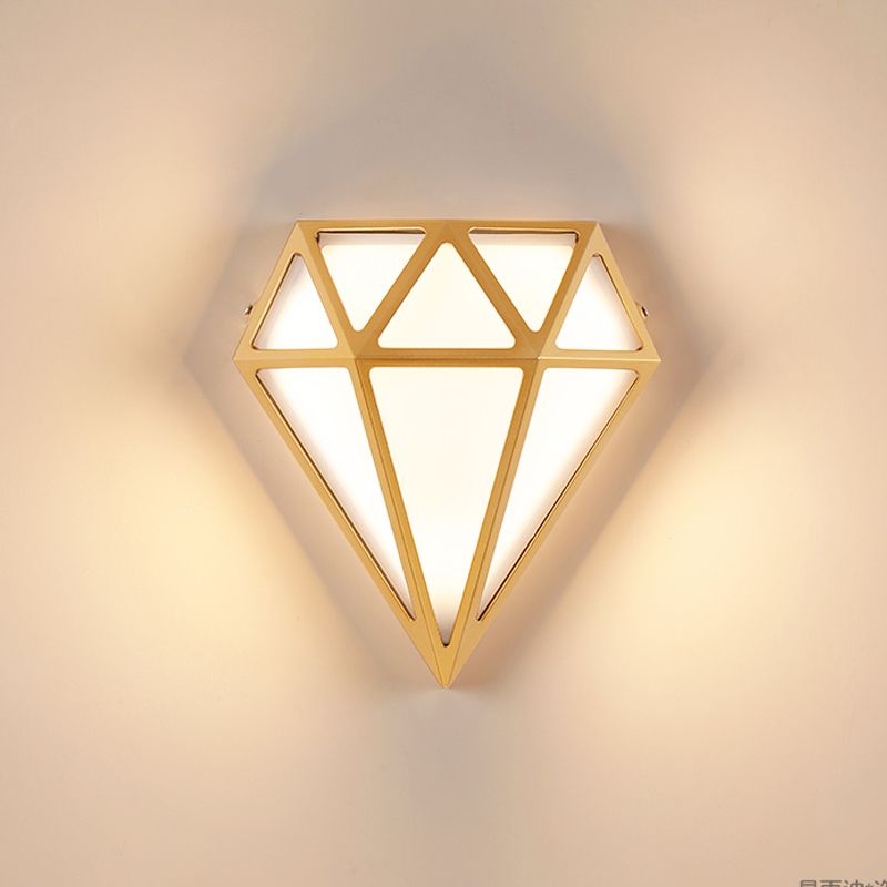 Zeitgenössischer Stil Wandleuchte Gold Diamant Form Wandleuchte für Schlafzimmer