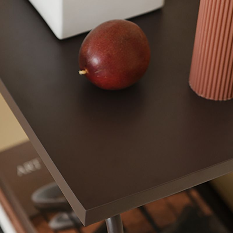 Sled Base Side Table Rectangular Metal Top End Table with  Shelf