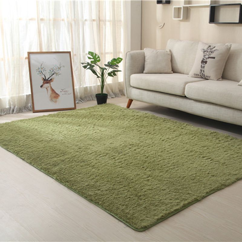 Simplicity Home Decoration Rug Plain Shag Area Carpet Polyester Stain Resistant Indoor Carpet
