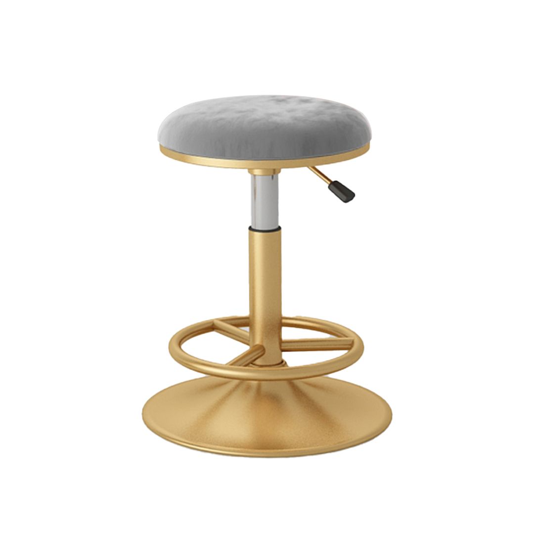 Nordic Glam Liftable Bar Stool Round Counter Bar Stool with Metal Legs