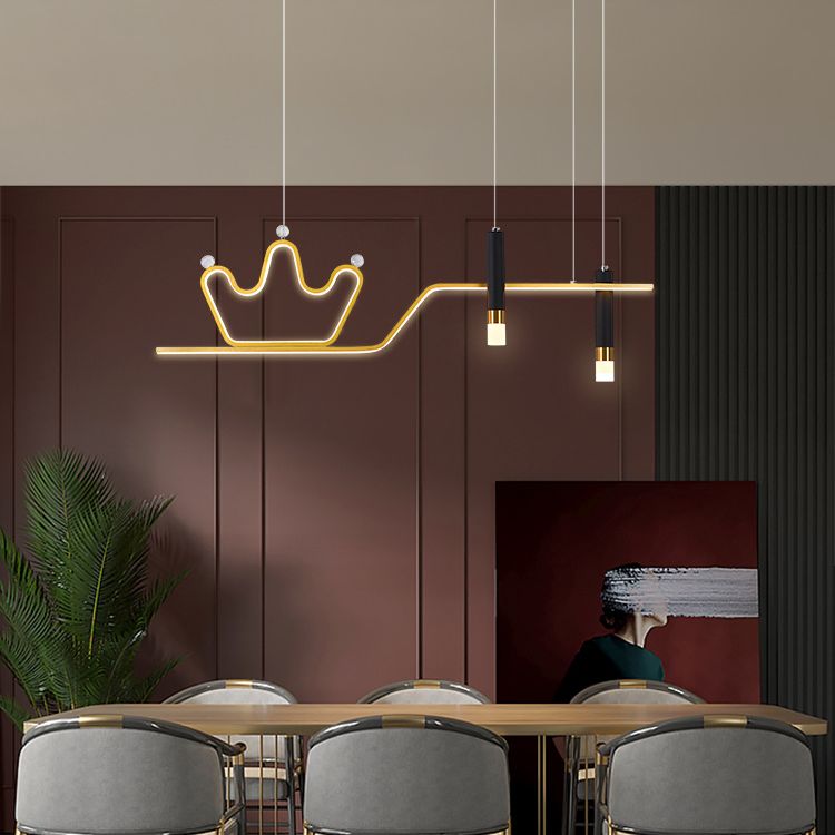 Linear New Modern Island Chandelier Lights LED Aluminum Hanging Ceiling Lights for Dining Room