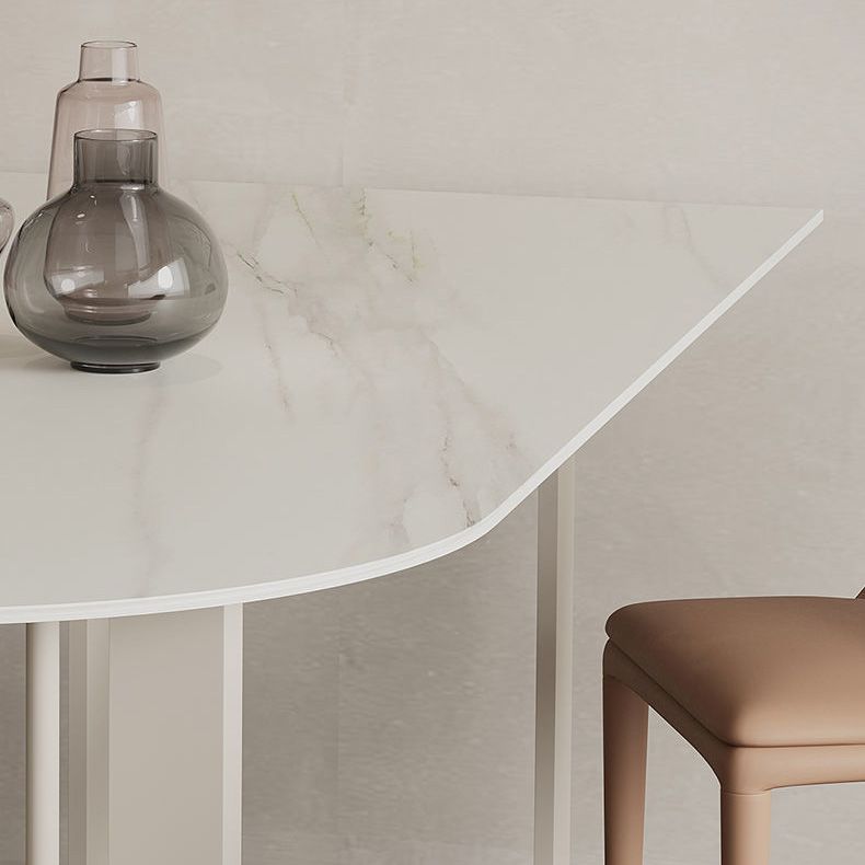 Modern Dining Table Sintered Stone Table with Metal Legs for Home Use