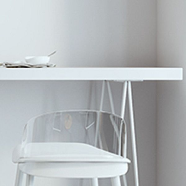 Modern Rectangle Bar Dining Table Artificial Wood Bistro Table in White