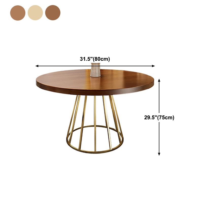 Eigentijdse ronde houten tafel Standaard hoogte eettafel met voetstuk
