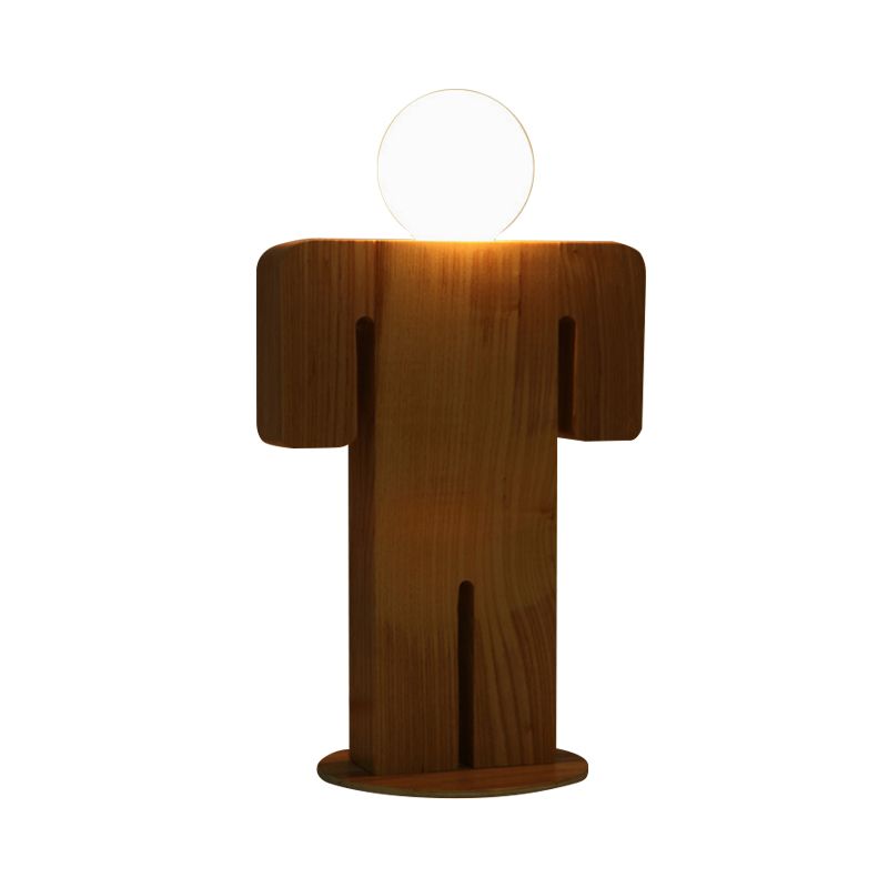 People Study Room Desk Light Wood 1 Head Modern Plug In Desk Lamp in Beige