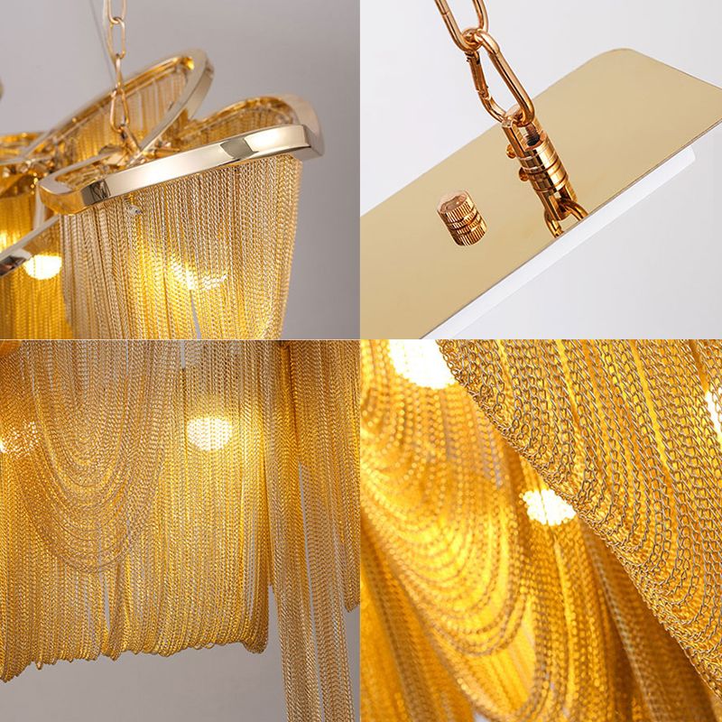Metal Chain Chandelier Postmodern Ceiling Hung Fixtures for Living Room Dinning Room