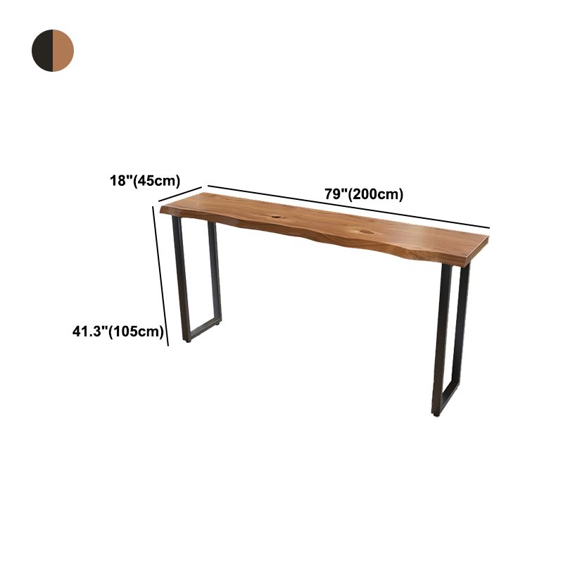Brown Modern Style Solid Wood and Iron Coffee Shop Bar Table