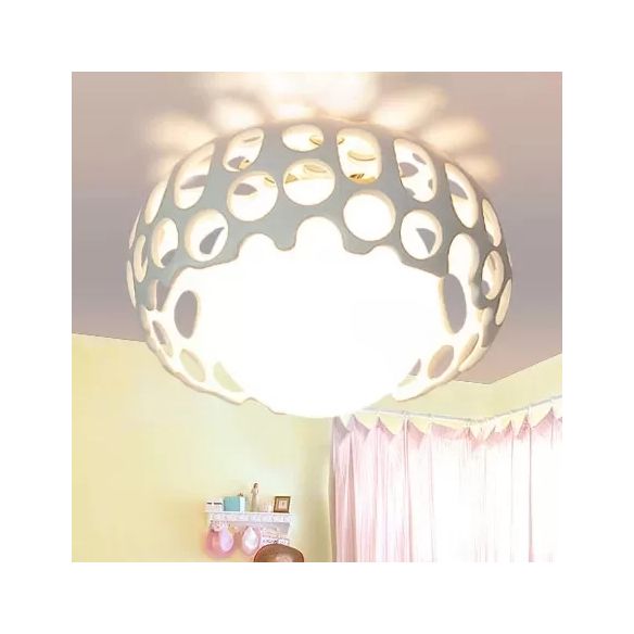 Baby Bedroom Mushroom Ceiling Mount Light Metal Creative White Finish Ceiling Lamp