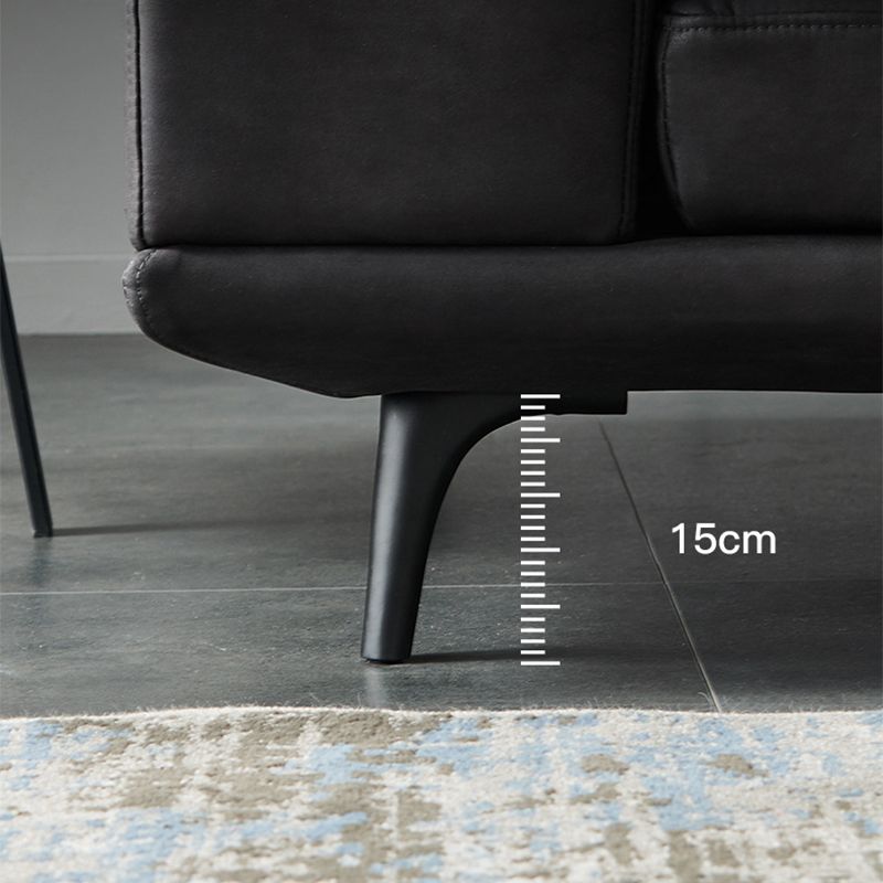 Square Armrest Cushioning Backrest Black Metal Sofa Legs Black Tech Fabric Sofa Bed