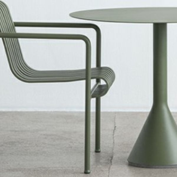 Modern Green Bistro Table Set 3-Pieces Round Metal Bistro Set