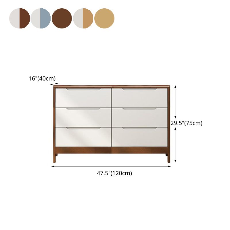 Modern Style Solid Wood Chest Bedroom Storage Chest with 5 / 6 / 9 Drawers
