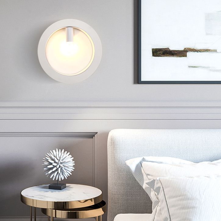 Tombre cuadrado/redondeo Iluminación de pared de baño 1 Lámpara de apliques de pared elegante y elegante en negro/blanco