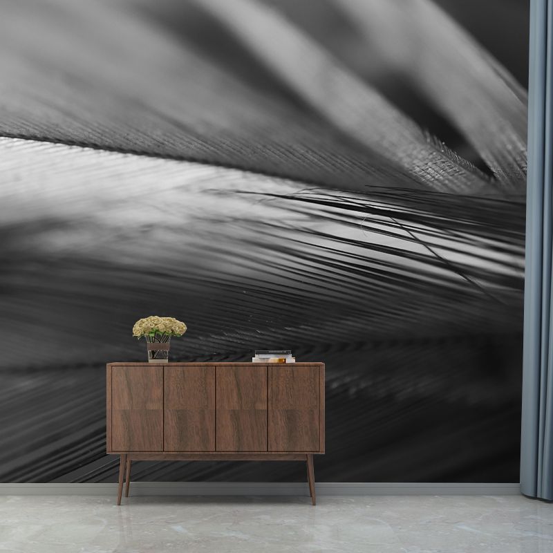 Modern Fluffy Feather Wall Murals for Living Room Gust Room, Water Resistant