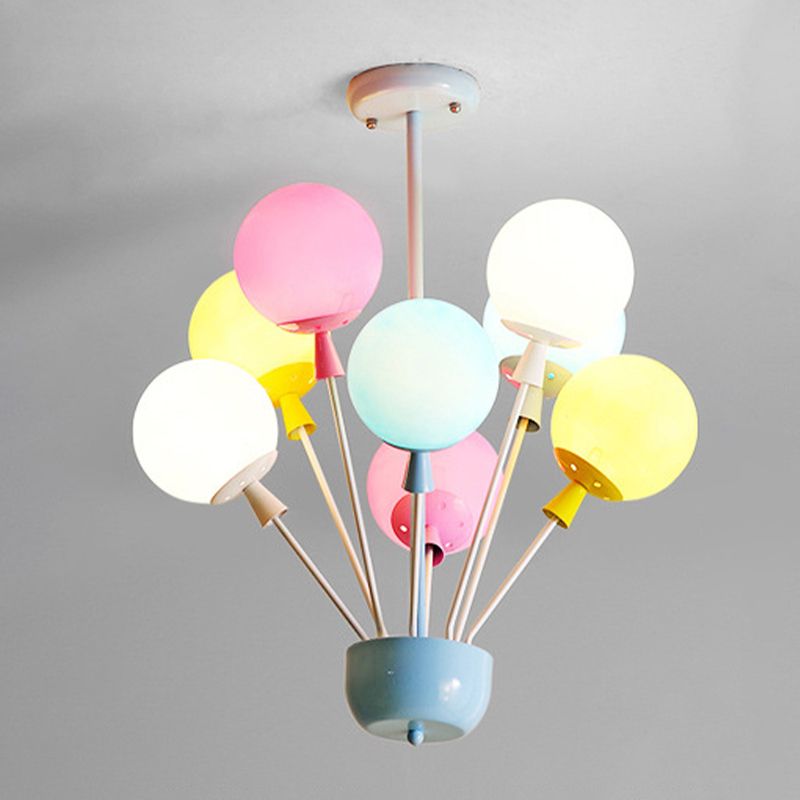 Colorful Metal Ceiling Light Creative Balloon Modern Semi-Flush Mount Light for Children's room