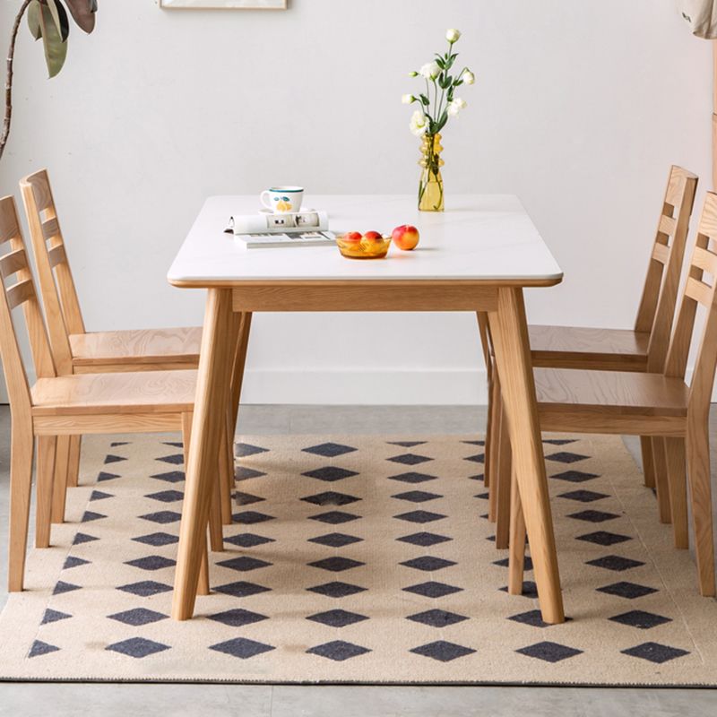 Modern Style Dinette Set 1/5 Pcs Rectangle Solid Wood Dinette Table with Dining Chair