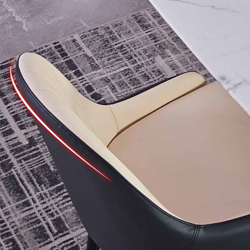 Sillas de comedor de estilo moderno Silla Parsons lateral con brazo de metal para cocina