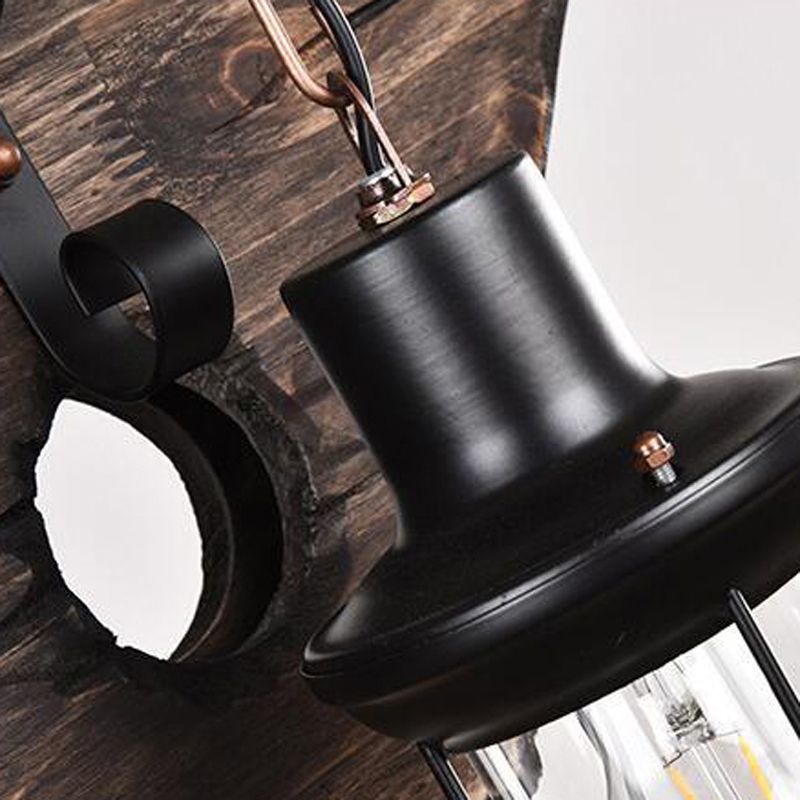 6-Lights Industrial Style Island Pendants Wood Pendant Lights for Dining Room