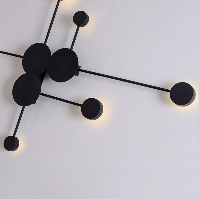 Black/White Sputnik Wall Sconce Light Fixture Modern LED 2/3/6 Lights Acrylic Wall Lamp in Warm/White Light
