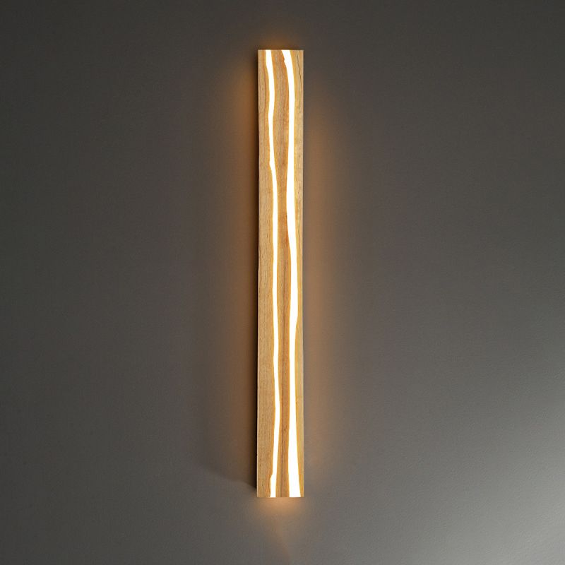 Linear 1 - Light Interior LED Wall Light Modern Solid Wood Wall Fixture