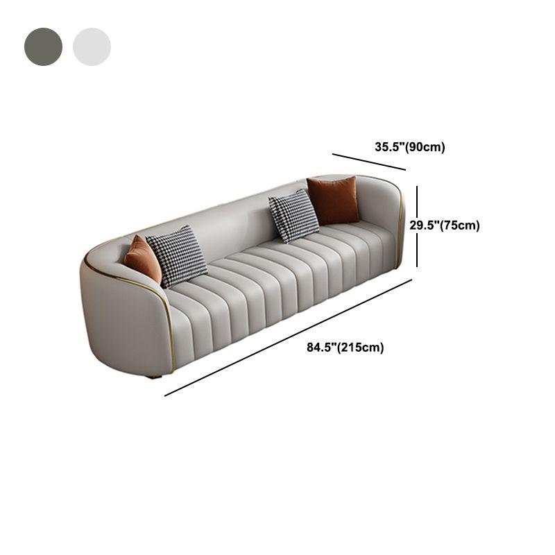 Modern Style Leather Sofa Living Room Tuxedo Arm Sofa Tight Back Seating