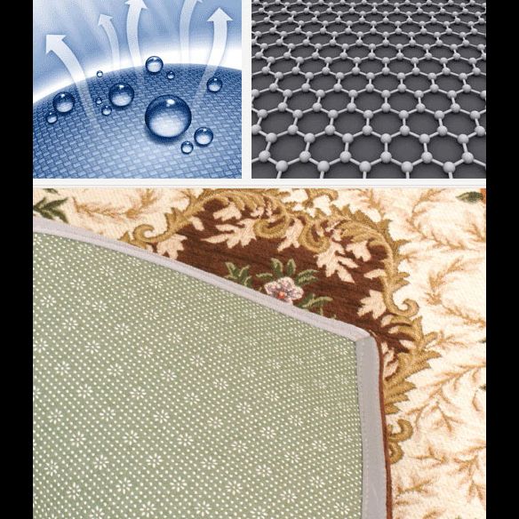 Round Gray Tone Modern Indoor Rug Polyester French Floral Print Rug Non-Slip Backing Indoor Rug for Living Room