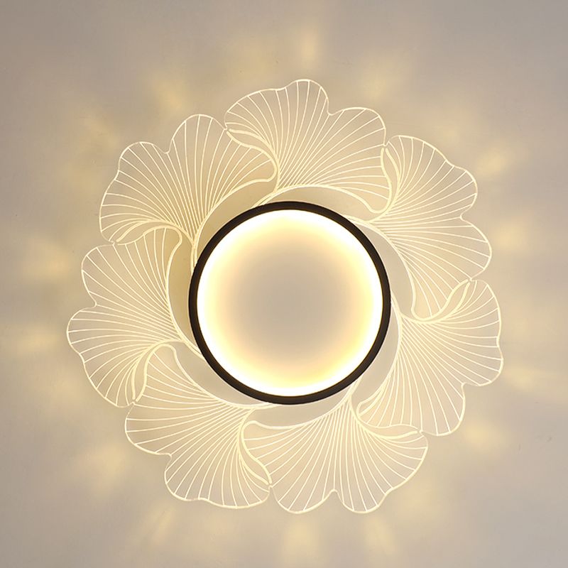 Nordic Style Ceiling Light Fixture Flower-Shaped Flush Mount with Acrylic for Bedroom