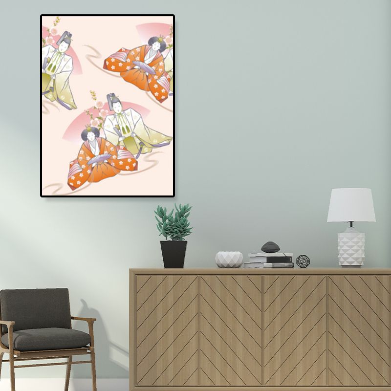 Japanse Geisha canvas print pastel kleur gastenkamer muur kunst decor, meerdere maten