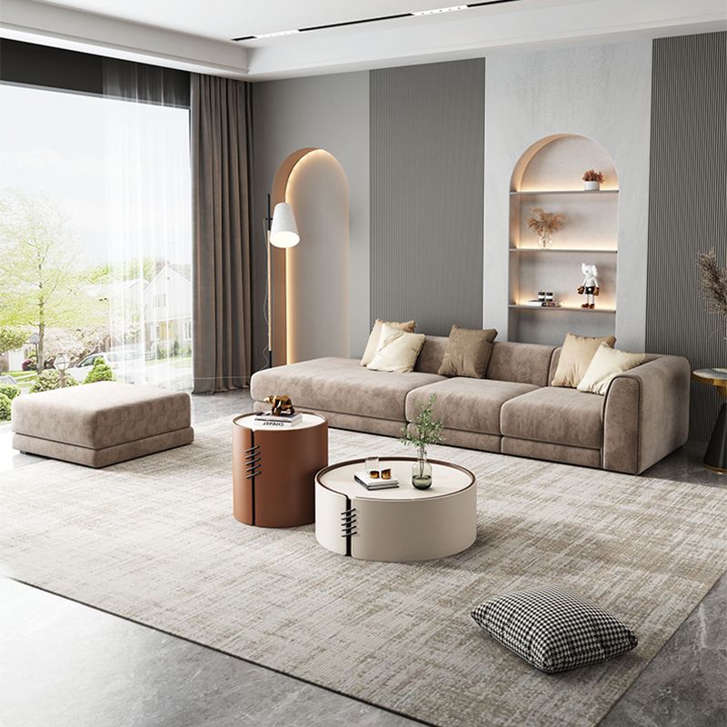 Modern Drum-shaped Base Design Wood with Storage Space Coffee Table