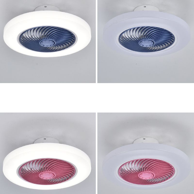 Modern Round Fan Light Metal Colorful Flush Mount Light for Living Room