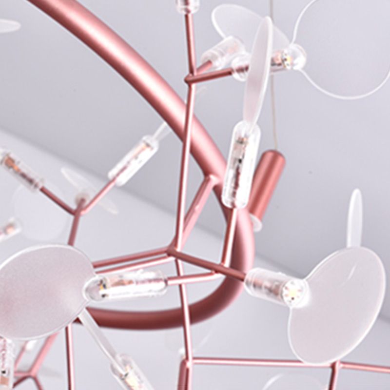 Luz de metal contemporánea de lámparas de metal Fireglies Hanging Chandelier para dormitorio