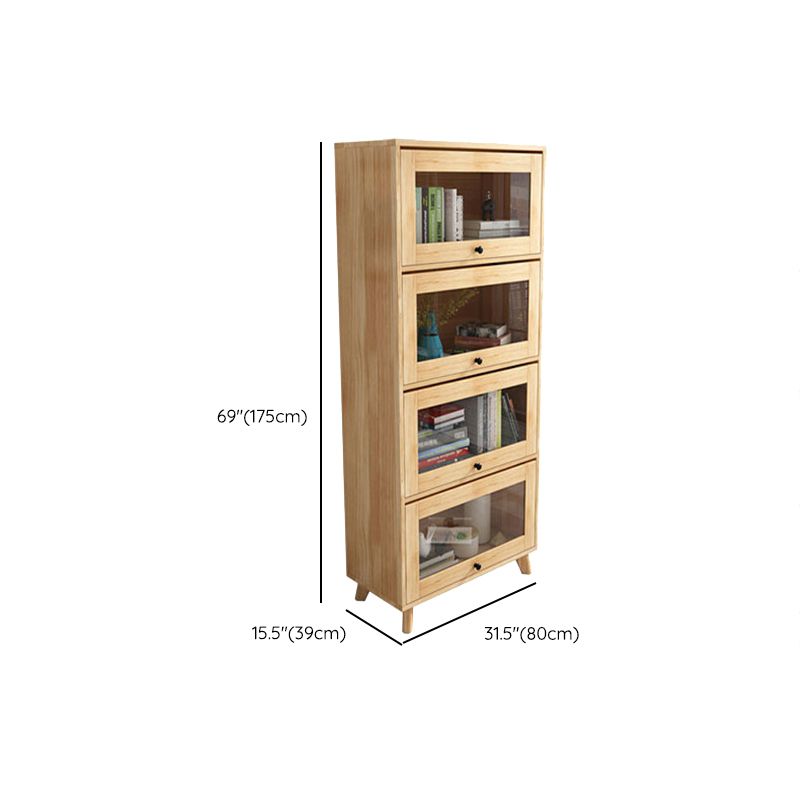Scandinavian Closed Back Standard Bookshelf Wooden Bookcase for Study Room