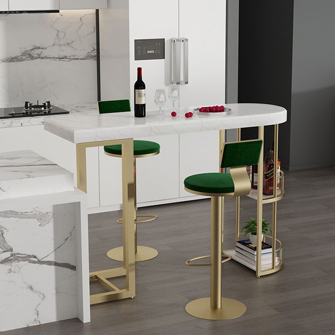 Irregular Shape Marble Pub Dining Set, 1/3/5 Pieces Luxury Counter Table with High Stools