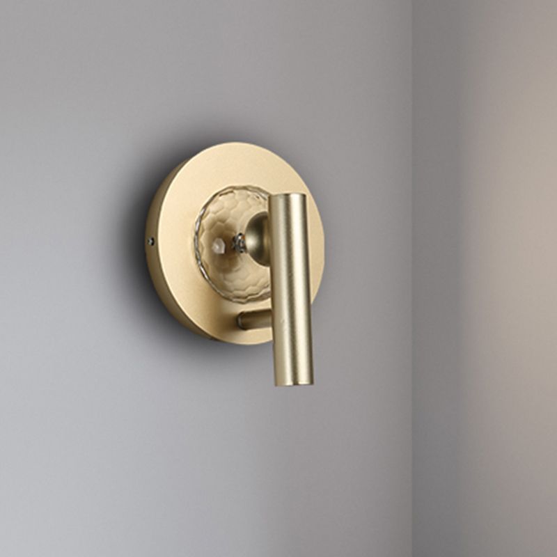 Goldzylinderwandmontage Leuchte Einfaches Metall 1 Kopf LED Foyer Wandleuchte Beleuchtung